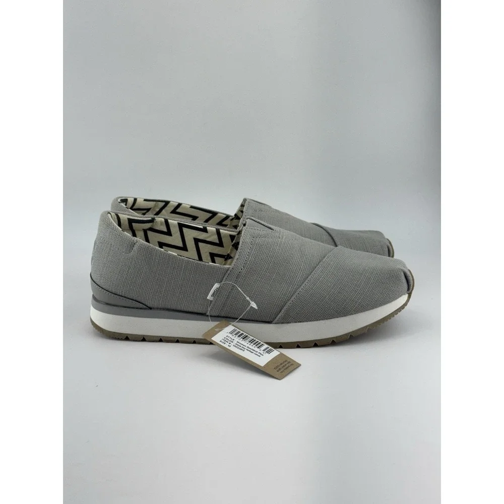 Toms Resident Plus Women's Size 10 Gray Canvas Slip In Casual Shoes New in Box